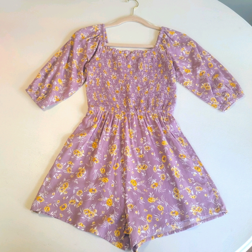 SO brand lavender floral romper  XS